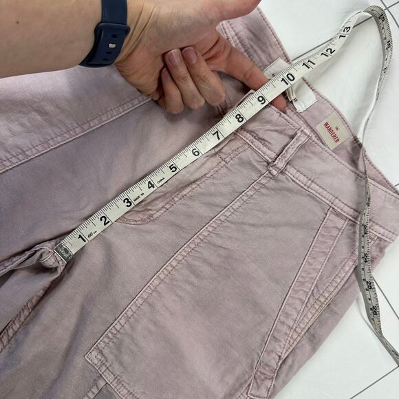 Anthropologie Pants Womens 27 Pink Wanderer Boho Utility Casual Bohemian Cotton - Picture 9 of 12